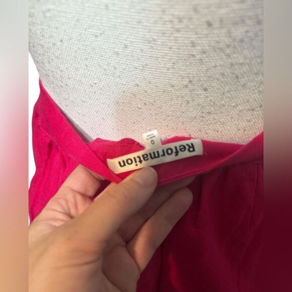 NWOT Reformation Orzo Pink Linen Skirt size 0 - Picture 5 of 6